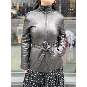 Marc NY Belted Leather Jacket